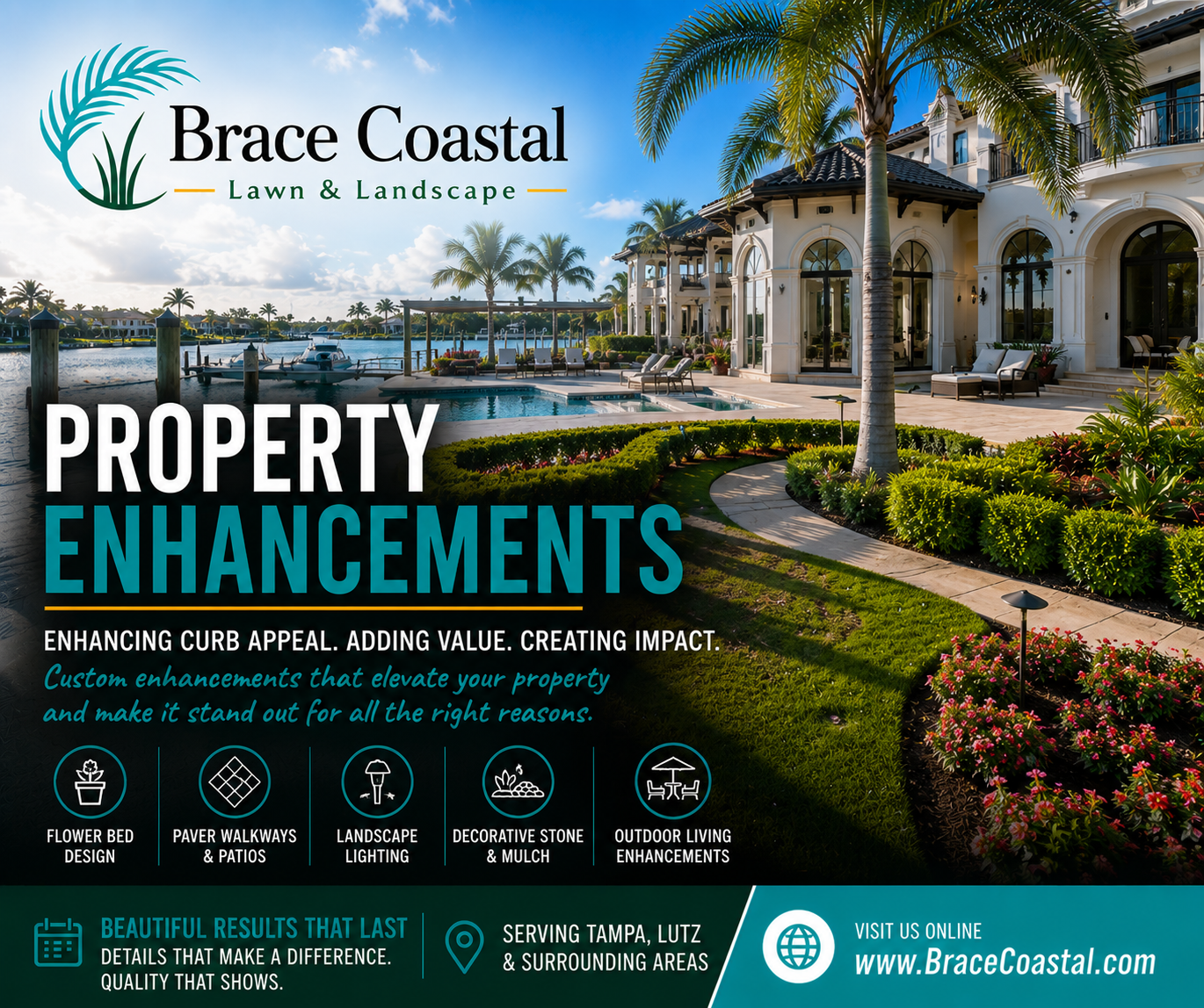 Landscape enhancement and curb appeal improvement at a home